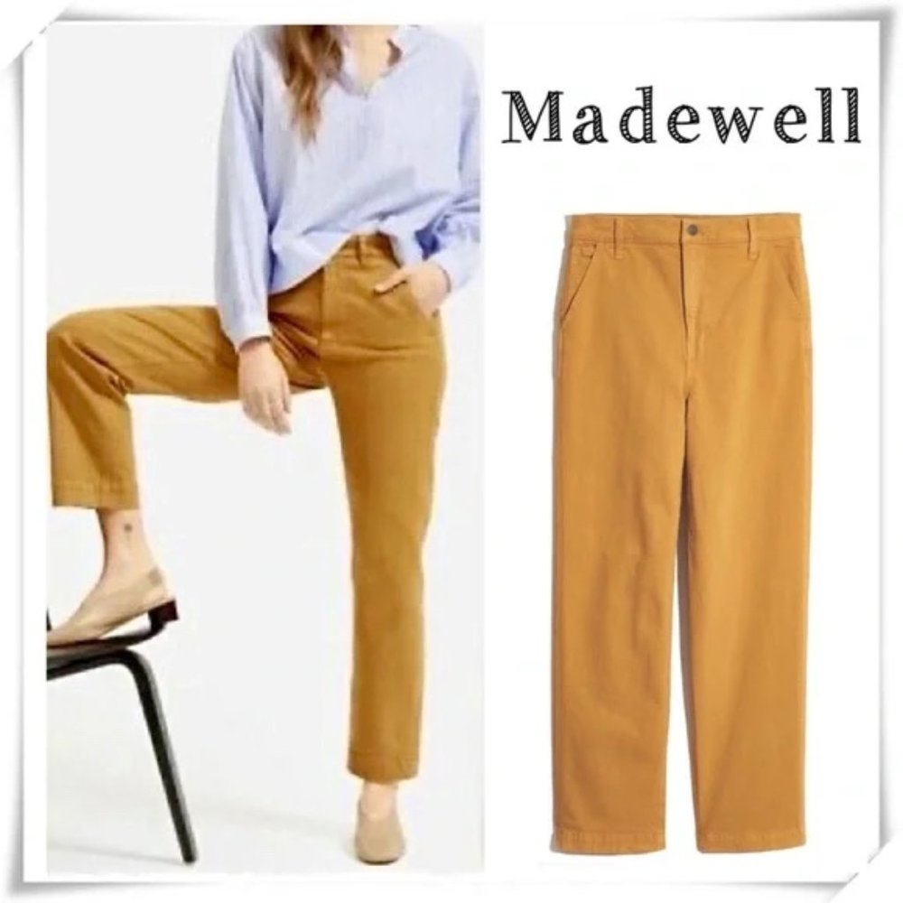 Size 25 Madewell Classic Straight Pant in Bronzed Lichen